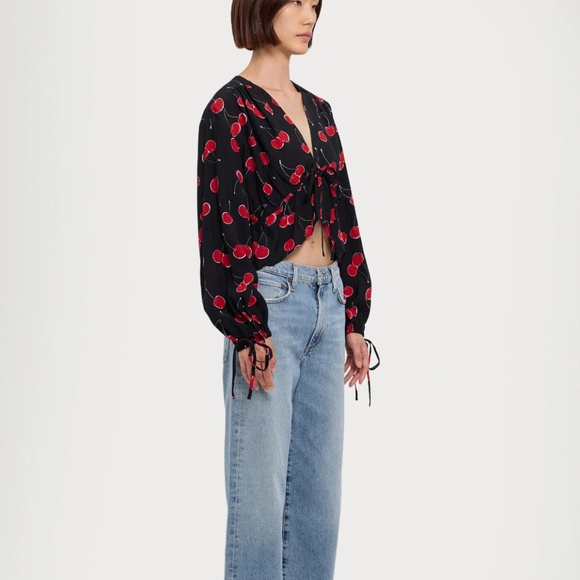 The Kooples Tops - The kooples cherry print tie blouse